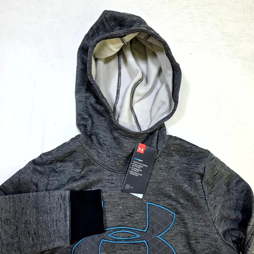 Under Armour Hoodie Womens Small Gray ColdGear Pullover Logo Sweatshirt 1317891